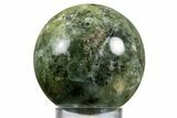 Polished Prehnite With Epidote Sphere #343071-1